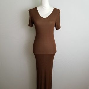 Gap short sleeve ribbed bodycon maxi dress NWT